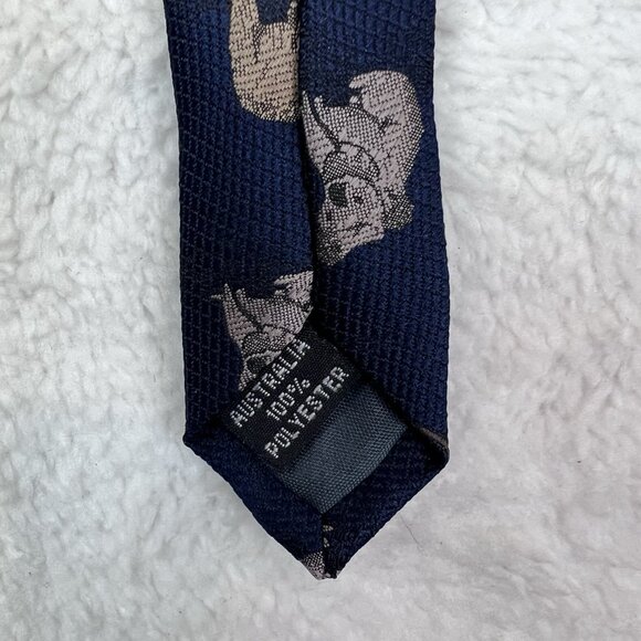 Mens Royal Co Australia Neck Tie Navy Blue Kangaroo Koala Wombat 4” X 60” - Picture 5 of 10